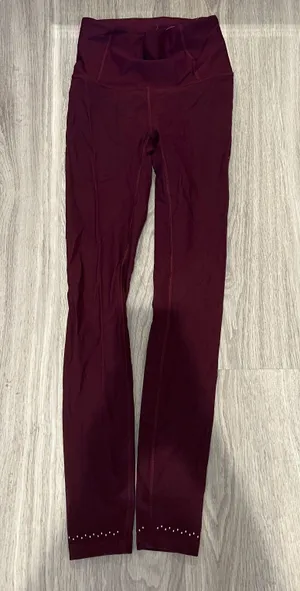 Lululemon Maroon/Plum/Burgundy Leggings with Cut Outs thumbnail 4