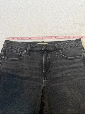 Madewell Stove Pipe Jeans 31 Armand Wash Black Faded thumbnail 5