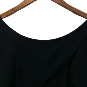 Vintage Kathleen Inc Dress Womens Size Medium Black Maxi Sheath Ruched Pleated thumbnail 4