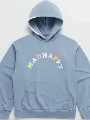 Madhappy Pastel Arch Logo Frost Blue Hoodie Size Medium Unisex Oversized thumbnail 2