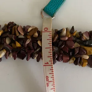 Agate Jasper collar necklace Multicolor natural stone nugget beaded cluster EUC thumbnail 11