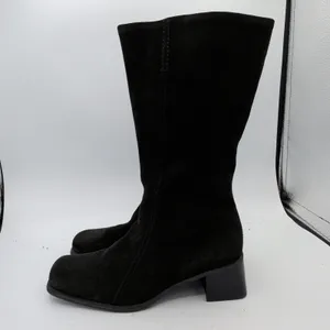 La Canadienne 14487 Black Suede Square Toe Block Heel Mid-Calf Boots Womens‎ 9 M thumbnail 2