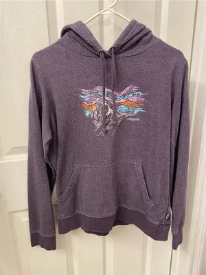 Patagonia Women's Plum Pullover Hoodie with Mountain Graphic organic cotton thumbnail 3