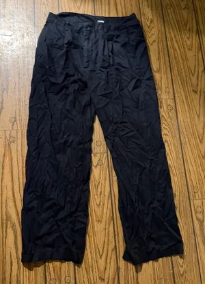 GAP Wide Leg Trousers 10 Black 100% Lyocell Soft Relaxed Workwear Pants thumbnail 1