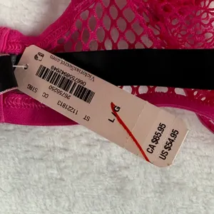 Victoria's Secret Very Sexy Low Cut Demi Unlined Fishnet Mesh Bra Pink Large NEW thumbnail 3