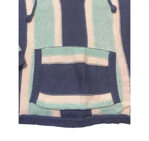 American Eagle Outfitters Striped Knit Hoodie Pullover Sweater Pocket Size M thumbnail 2