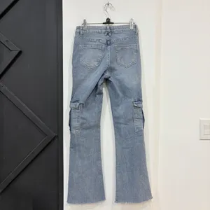 Indigo Rein Light Wash Utility Cargo Flare Jeans Juniors Size 3 thumbnail 6