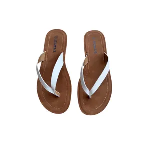 NWOB Soda Ella White Flip Flop Sandals Brown Footbed Size 10 thumbnail 2