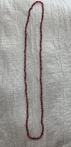 Long Beaded Red Necklace thumbnail 2
