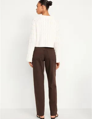 Old Navy High-Waisted OG Loose Jeans | Brown | Size 14 thumbnail 2