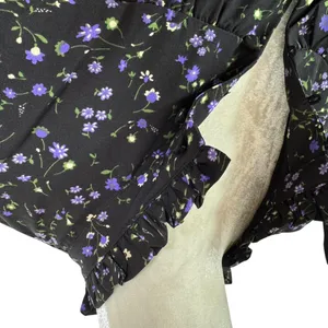 English Factory Floral Button Detail Mini Dress Black Size S thumbnail 9
