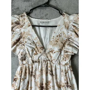 Abercrombie & Fitch Flutter Sleeve Tiered Midi Dress Floral Cottagecore XS thumbnail 2