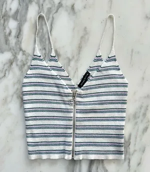 Pacsun • Kendall + Kylie Striped Ribbed Tank • Sz S thumbnail 1