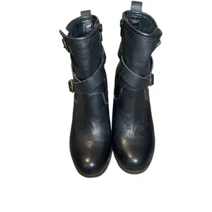 Lucky Brand Orenzo Ankle Moto Boots Black Leather Women's Size 6 thumbnail 3