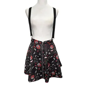 Emily The Strange NWT‎ Black O-Ring Suspender Zipper Skirt Large Goth thumbnail 3