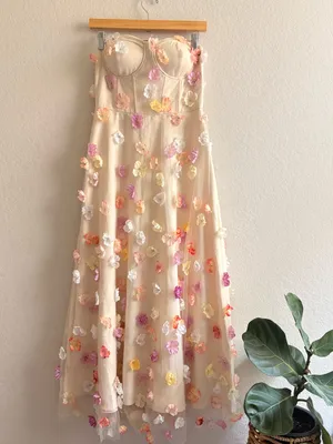 Source Unknown Floral fairy Tulle Gown Strapless Corset Formal Evening Prom Wedding Dress S thumbnail 2