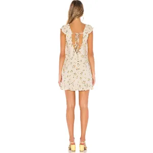 Free People Like A Lady Mini Dress in Cream thumbnail 2