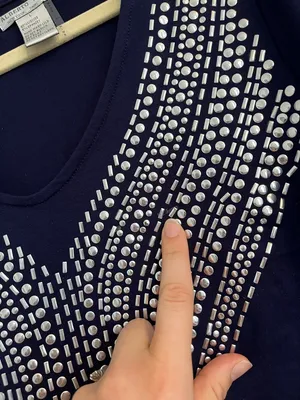 Alberto Makali Navy blue mini dress mirror sequin decal long sleeve ruched large thumbnail 6
