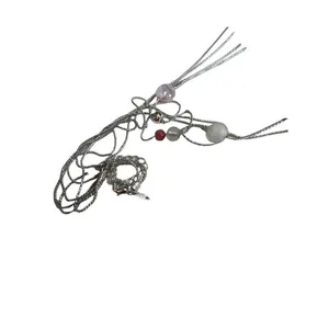 Marked NWT silver and pink beaded layered necklace thumbnail 9