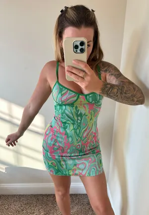 ZARA Green Printed Corset Mini Summer Dress thumbnail 2