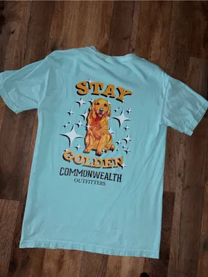 Comfort Colors "Stay Golden" Dog Graphic T-Shirt - Light Blue thumbnail 2