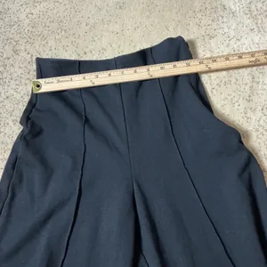 Quince Ultra-Stretch Ponte Wide Leg Ankle Pants Women M Black Pintuck High Rise thumbnail 4