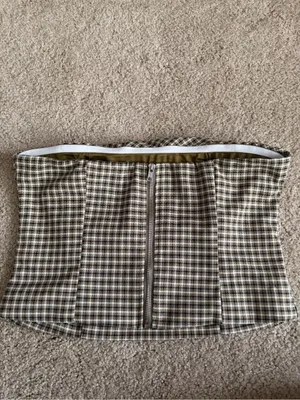 Princess Polly women’s green gingham summer going out strapless tube top sz US 8 thumbnail 5