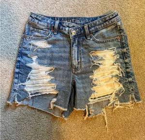 American Eagle Highest Rise Baggy Distressed Shorts thumbnail 1