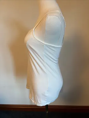 Classic White Spaghetti Strap Tank Top - Women's thumbnail 3