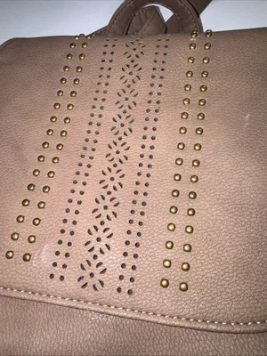 Chocolate Brown Large Backpack Purse w/ Decorative Nailheads thumbnail 5