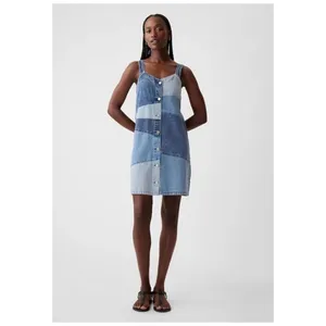 GAP‎ Patchwork Denim Mini Dress Women's XS Blue Casual thumbnail 7