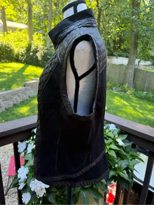 White House Black Market Women's Black Full Zip Collared Vest Mid-Length XL thumbnail 3