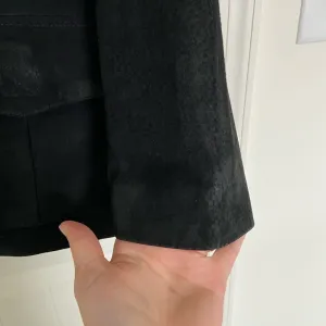Vintage Middlebrook adult‎ black leather zip jacket padded shoulders — small thumbnail 3
