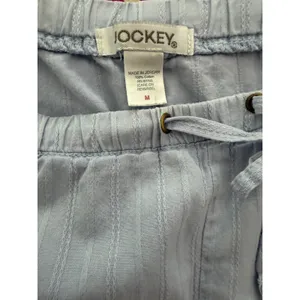 Jockey Women's Pajama Pants Medium Light Blue 100% Cotton Drawstring Sleep Pants thumbnail 8