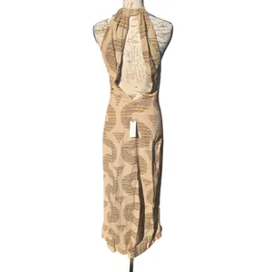 Anthropologie NWT Celandine Linen Halter Button-Front Maxi Dress‎ Beige XS thumbnail 5