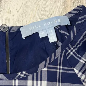 Hill House Norah Nap Navy Plaid Mini Dress Size Medium thumbnail 4