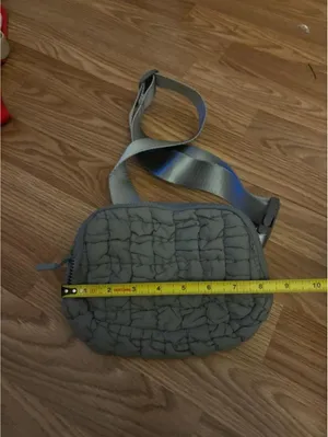 Gray Quilted Puffer Belt Bag thumbnail 3