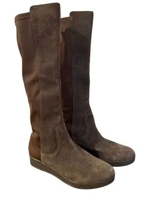Donald Pliner brown suede Victori wedge tall boots size 7.5 thumbnail 1