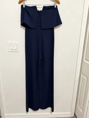 Lulus Power of Love Navy Blue Strapless Jumpsuit Sz S thumbnail 4