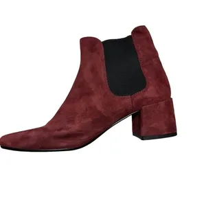 Coach Chelsea Boots Burgundy 7 Women Suede Block Heel Ankle Goring G2765 thumbnail 6