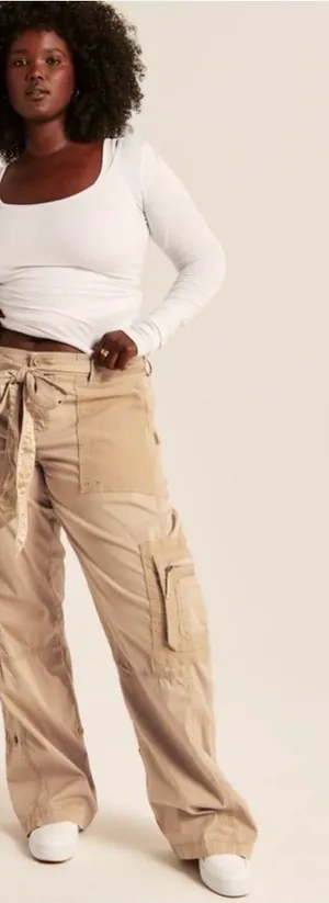 Abercrombie & Fitch 2000’s Cargo Pants Womens 30 Tan thumbnail 1