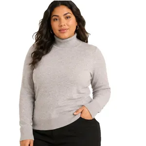 Free Assembly Womens Sweater Size L Heather Grey Ribbed Turtleneck Knit Classic thumbnail 11