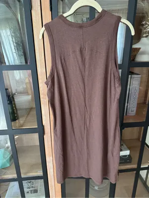 Lululemon Classic Fit Cotton mini t-shirt tank Dress Java sleeveless round neck thumbnail 5