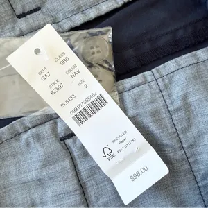 J. Crew Pleated Button Front Pants in Chino Navy Blue Size 2 NWT thumbnail 11