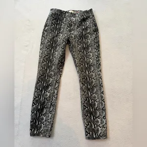 Alice + Olivia Snake Print Skinny Jeans Size 26 Black White Stretch thumbnail 2