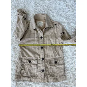 American Eagle Outfitters Utility‎ Jacket XS Button Up Tan Lightweight thumbnail 6