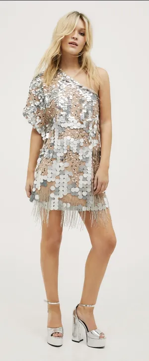 Nasty Gal one shoulder sequin Dress thumbnail 1