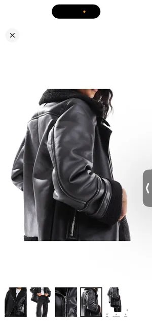 Women’s black shearling jacket thumbnail 3