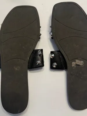 MF BOLIV Black Studded Double-Strap Slide Sandals Size 7 thumbnail 3