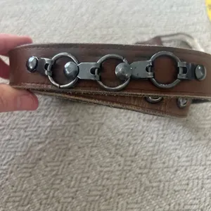 Vintage 501 Levi's Brown Leather Belt with metal Accents thumbnail 8